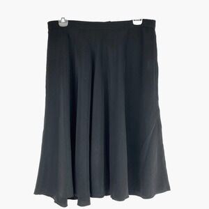 Patricia Magali Silk Skirt Women's 12 Flare Knee Length Swirl Black